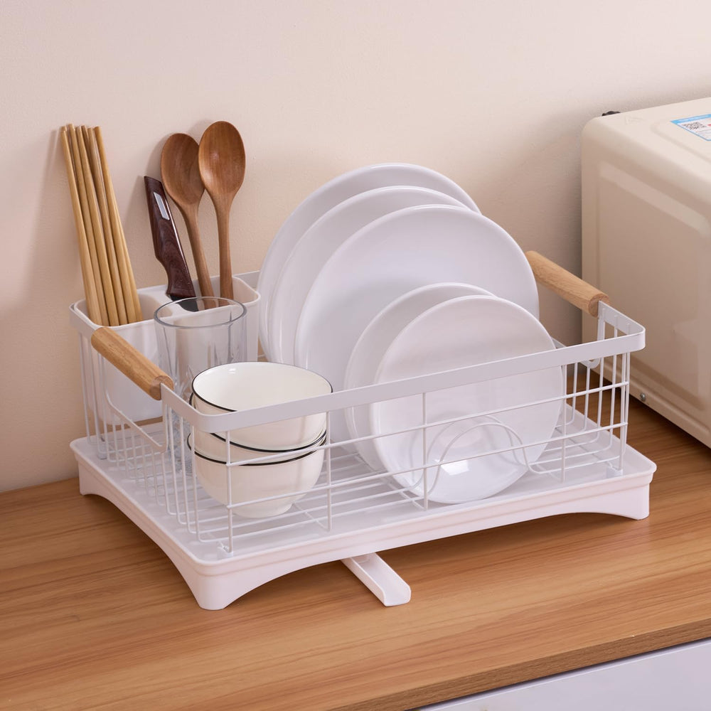 Dish Drainer Rack - Plate, Cutlery, Pots, and Pans Drying Rack for Kitchen wi...