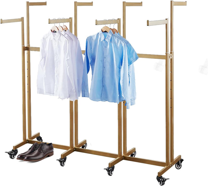 Floor Standing Metal Garment Rack - Heavy Retail Display Racks With Wheels