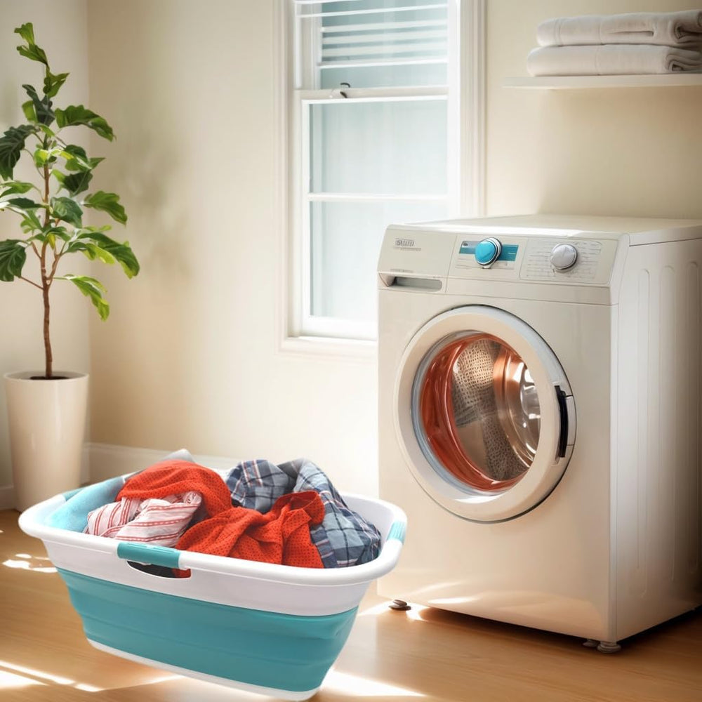 SAMMART 49L Collapsible 4 Handled Laundry Basket-Foldable Storage Container-P...