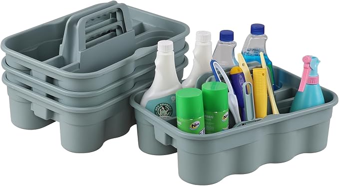 4 Packs Plastic Cleaning Caddy, 2 Compartment Cleaning Tool Caddy - Image 7
