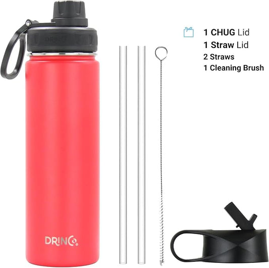 DRINCO Stainless Steel Water Bottle Spout Lid Vacuum Insulated Double Wall - Image 2