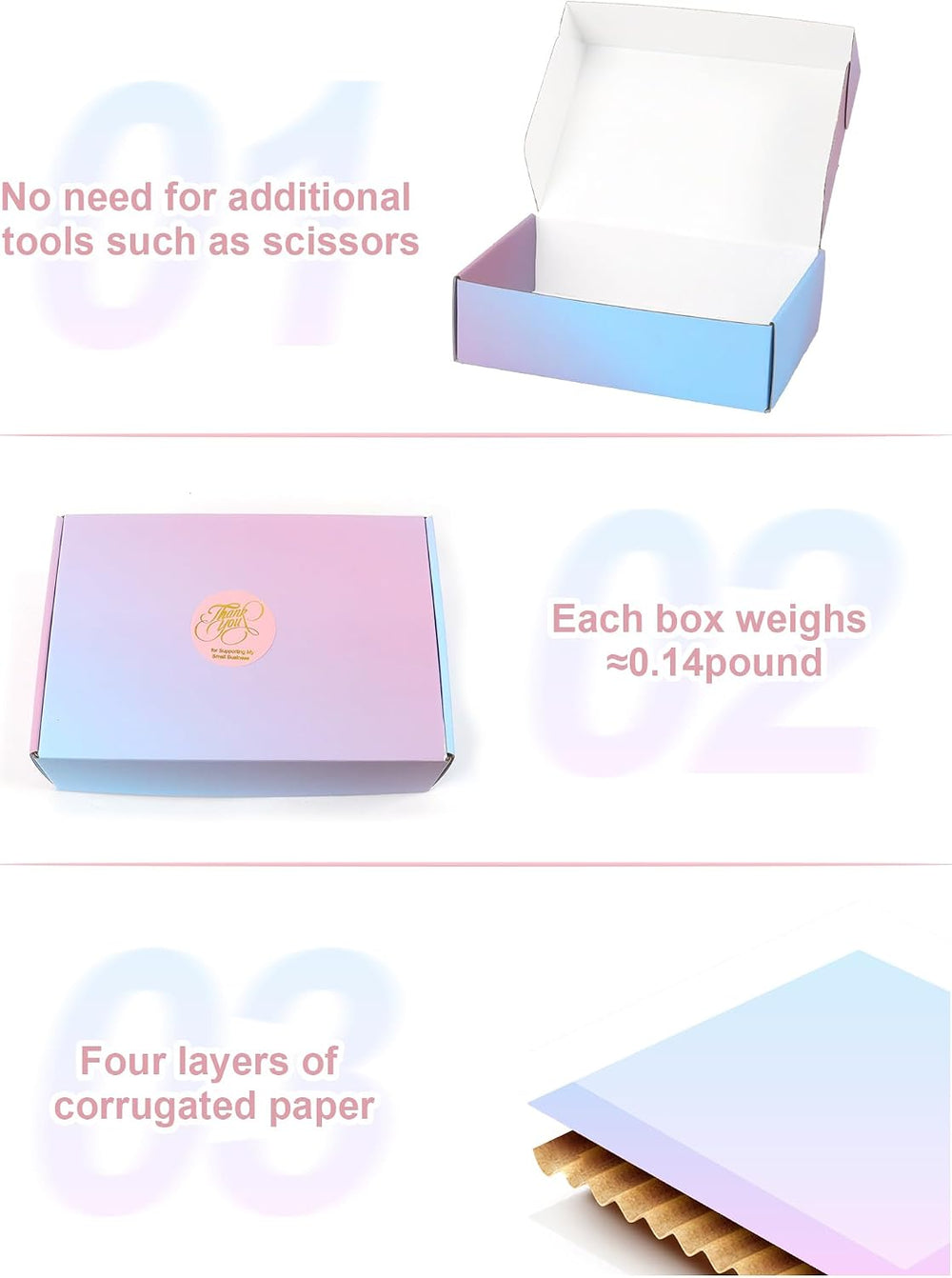 Shipping Boxes 7x5x2 Inch, Set of 50, Purple Corrugated Cardboard Boxes, Mail...