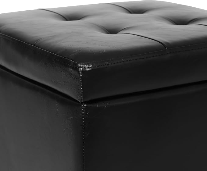 Adeco 17.7" Leather Ottoman