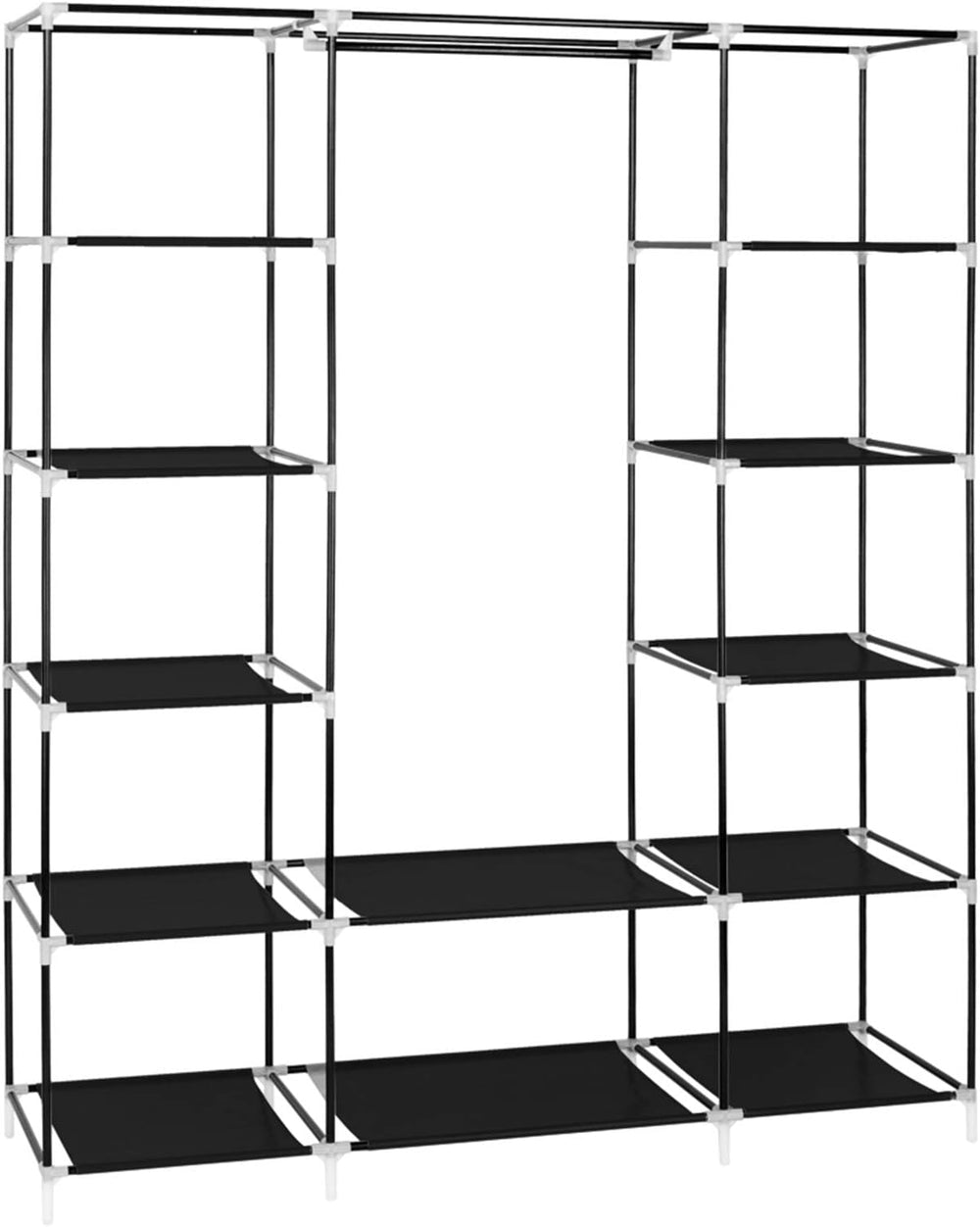 Portable Clothes Closet Wardrobe Storage Organizer with Shelves and Cover for...