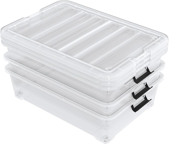 50 Quart Large Clear Plastic Under Bed Storage Bins - Image 7