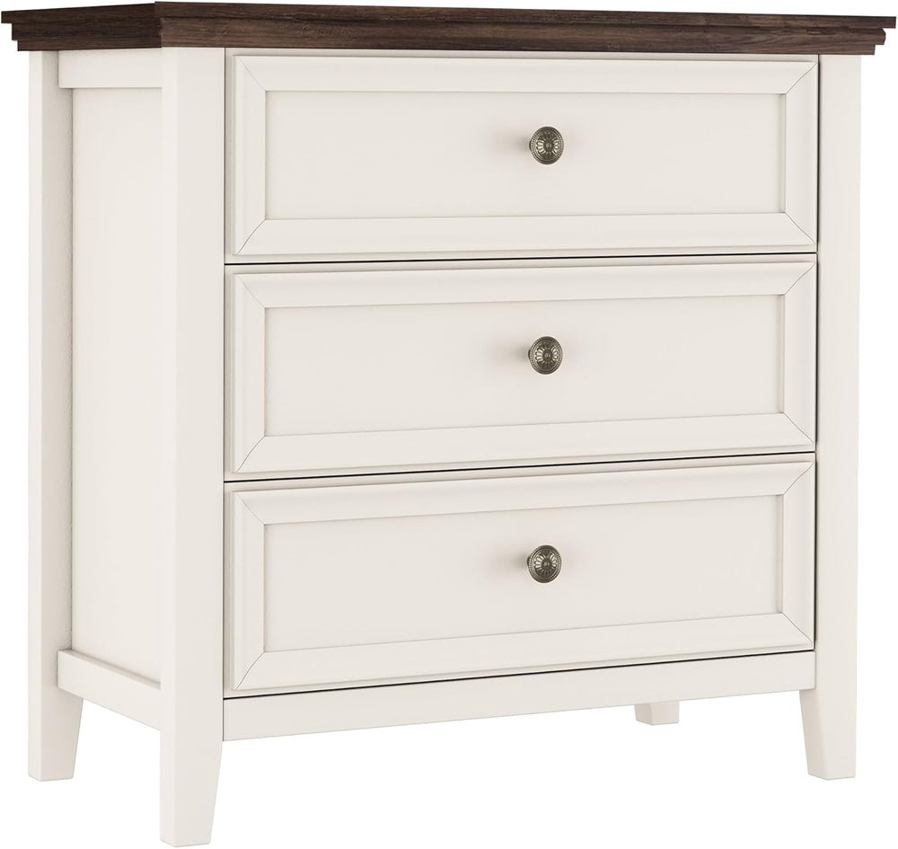 BOSHIRO Farmhouse 3-Drawer Dresser for Bedroom - 31.5" Wide 3 Chest of D...