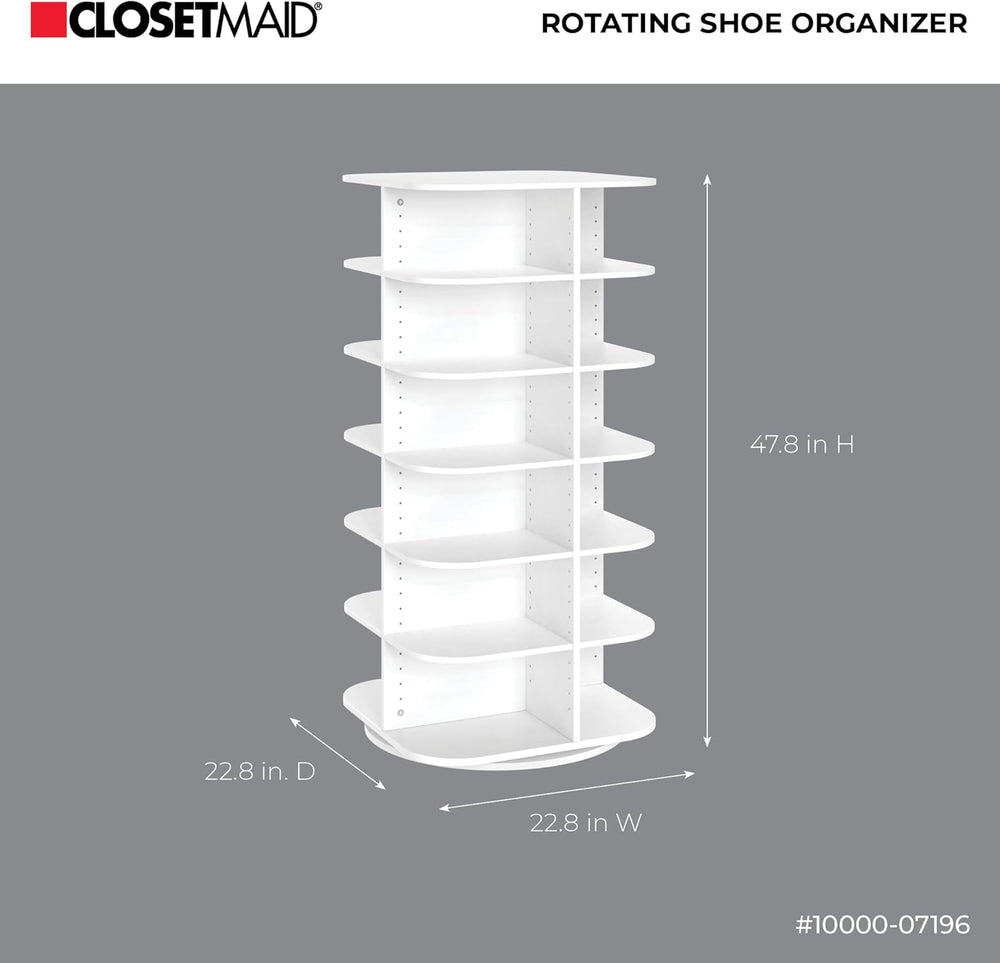 ClosetMaid Rotating Shoe Rack and Storage Tower with Adjustable Shelves