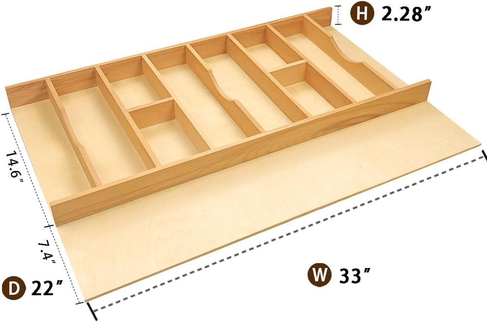 Silverware Drawer Organizer - Trim-to-Fit with Adjustable Dividers for Kitche...