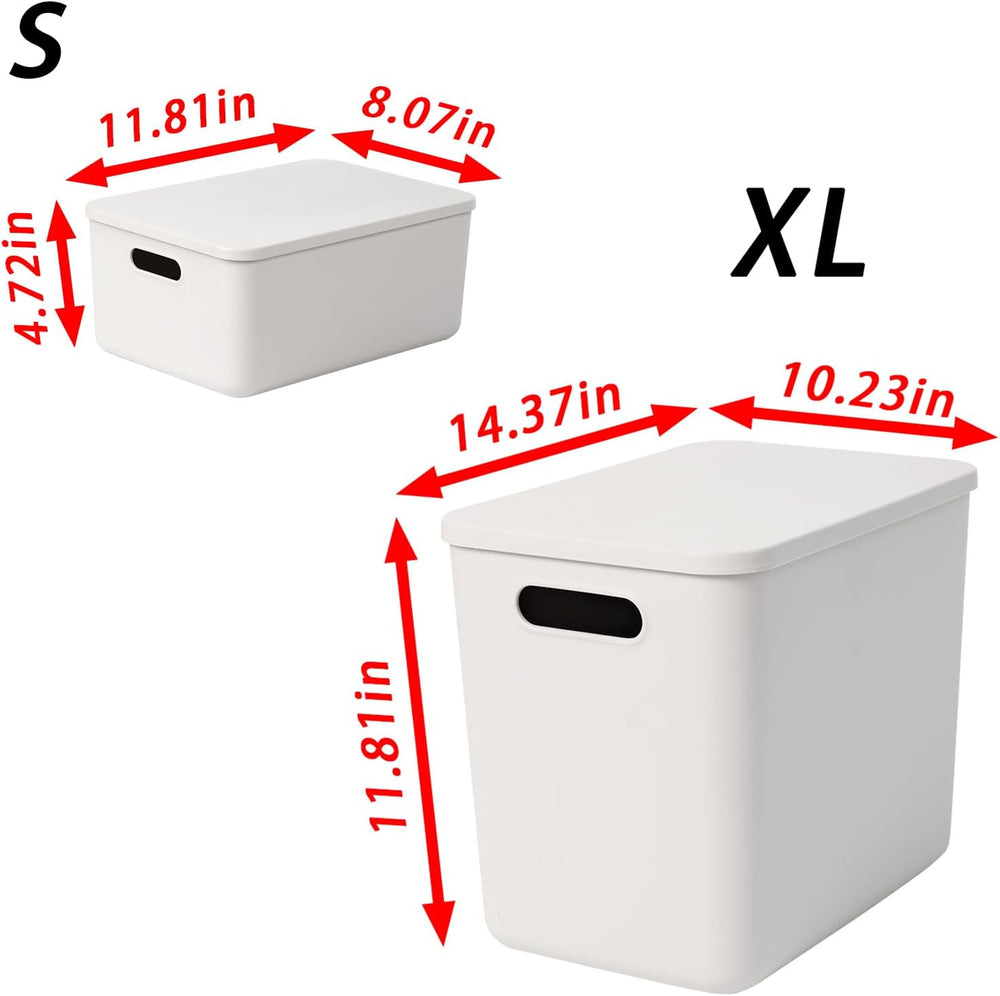 10 pack large plastic Laundry Basket/Hamper with lids and handle,White storag...