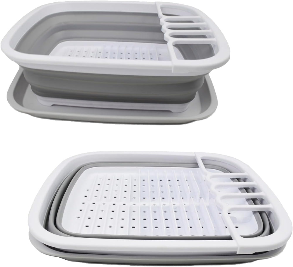 SAMMART 8L (2.11Gallons) Collapsible Plstic Dish Drainer with Drainer Board -...