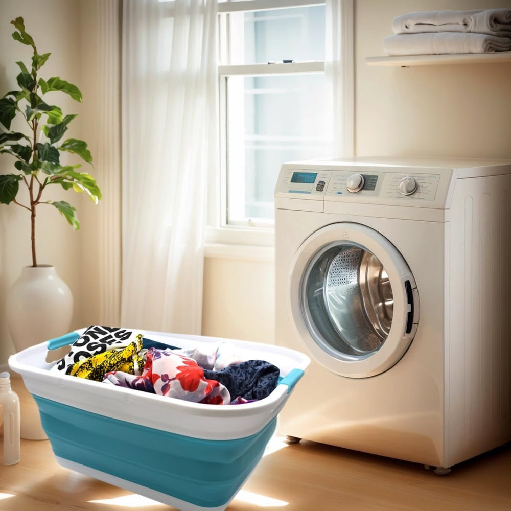 SAMMART 41L (10.8 gallon) Collapsible Plastic Laundry Basket-Foldable Pop Up ...