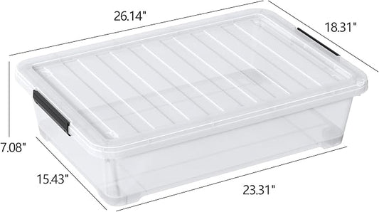 40 Quart Under Bed Plastic Storage Bins - Image 2