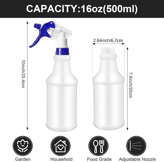 Eccliy 12 Pcs 16 Oz Plastic Spray Bottle, Adjustable Empty Reusable Sprayer - Image 2