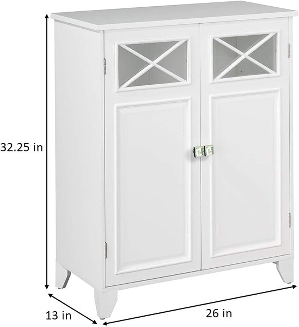 Teamson Home Dawson Wooden Freestanding Floor Cabinet with 1 Fixed 1 Adjustab...