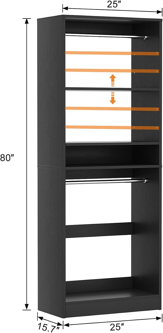 Unikito Freestanding Closet System, 25” Closet Organizer Wardrobe - Image 7