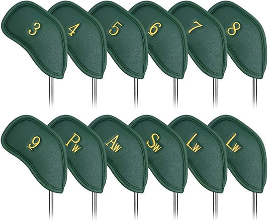 CRAFTSMAN GOLF 12pcs or 1pc Thick Synthetic Leather Golf Iron Head Covers Set - Image 2