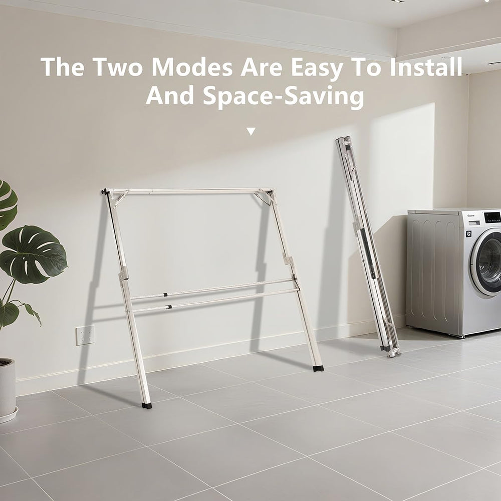 79 inches Foldable Clothes Drying Rack, Stainless Steel Indoor Outdoor Use