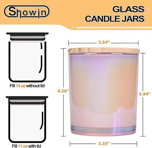 Thick Candle Jars for Making Candles 12 Pcs, 14 OZ Empty Jars - Image 2