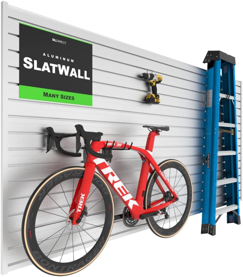 DLDIRECT Slatwall Panel Garage Wall Organizer Heavy Duty Mounted Aluminum Sla...
