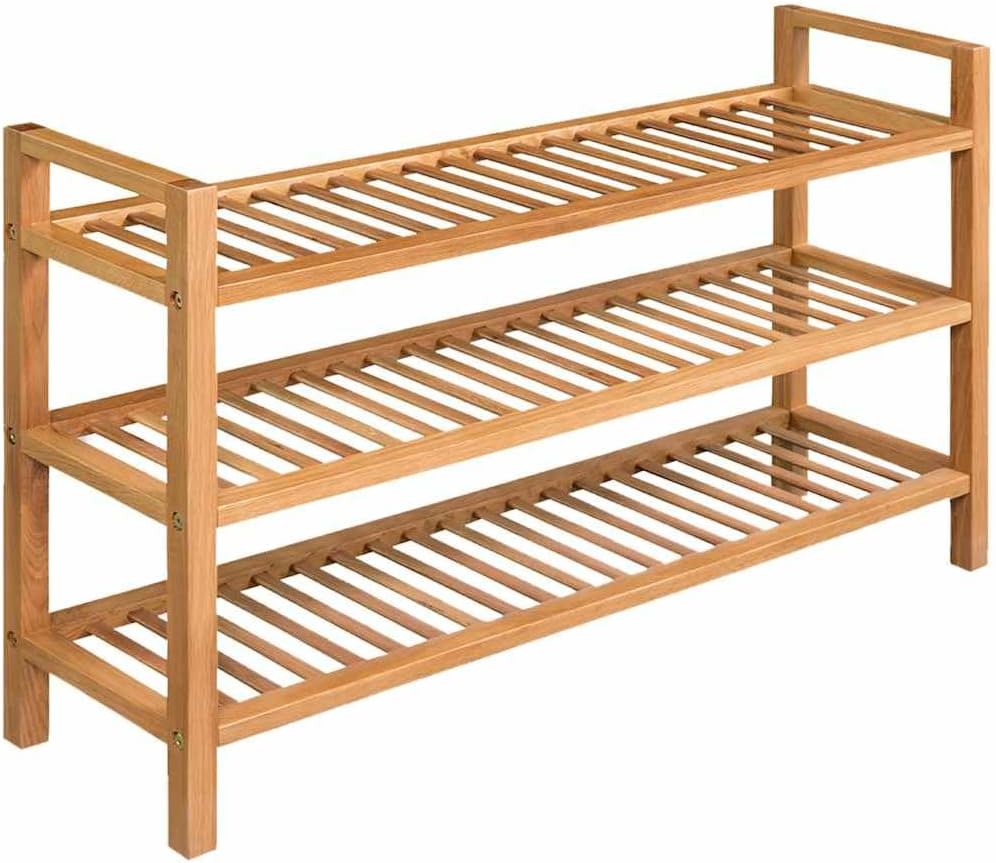 vidaXL Oak Shoe Rack 3 Levels Shoe Rack Shoe Rack Wooden Stand Shelf