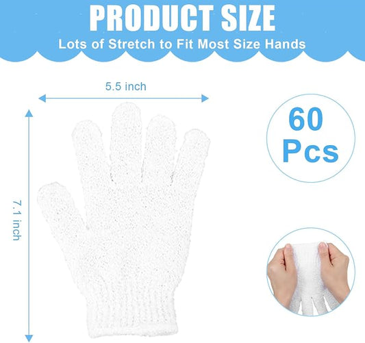 60Pcs Exfoliating Gloves Bulk, Scrub Gloves Exfoliating Body Scrubber Glove - Image 2