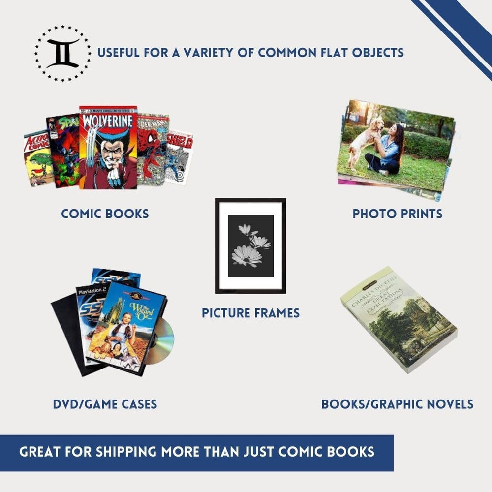 Gemini Comic Book Mailers, Easy Fold & Stay Flat(10.7x7.5x1 Inch, 25-Pack)