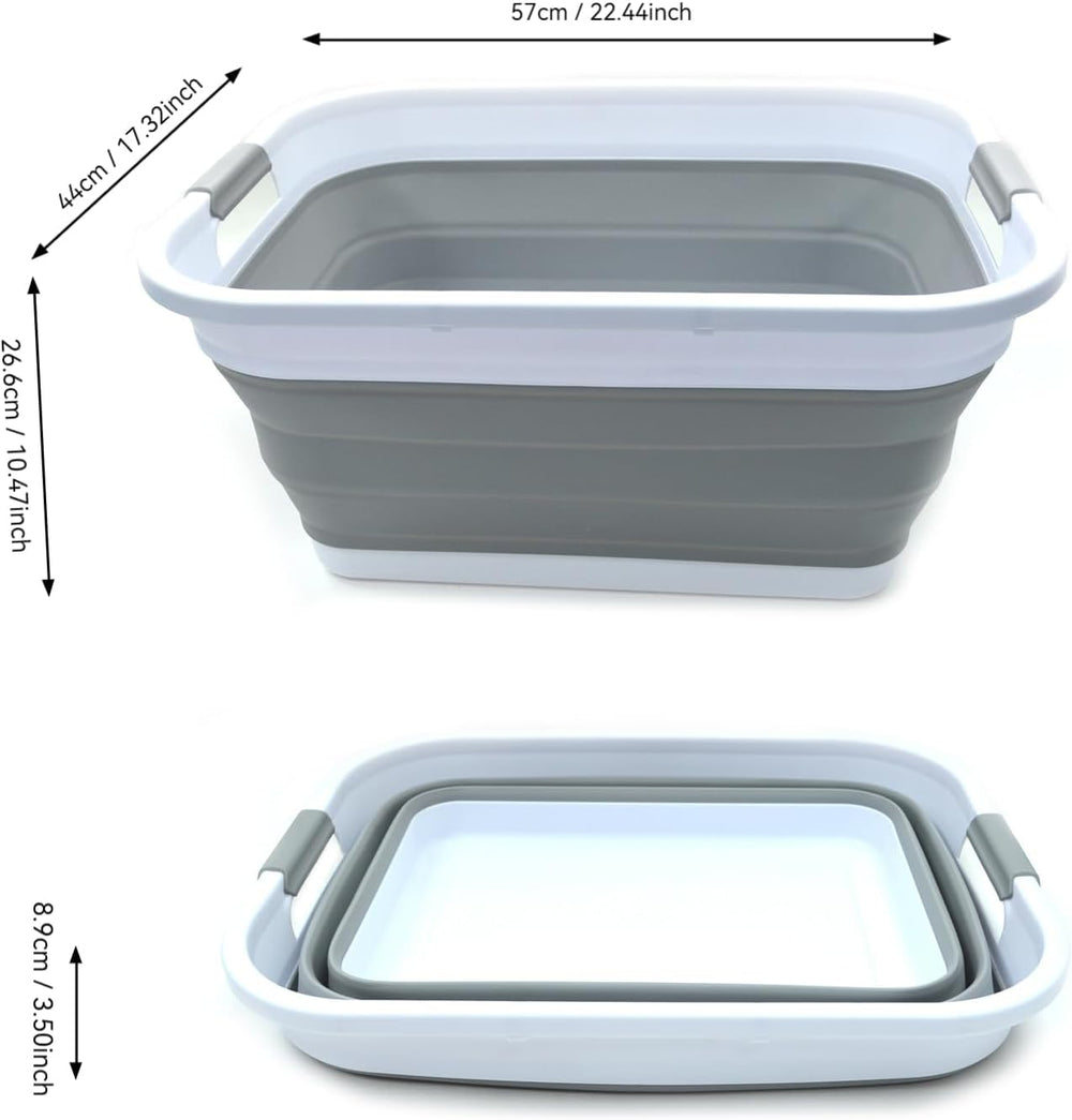SAMMART Set of 2-41L(10.8 gallon) Collapsible Plastic Laundry Basket-Pop Up S...