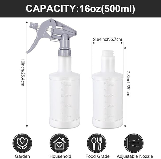Eccliy 12 Pcs 16 Oz Plastic Spray Bottle, Adjustable Empty Reusable Sprayer - Image 2