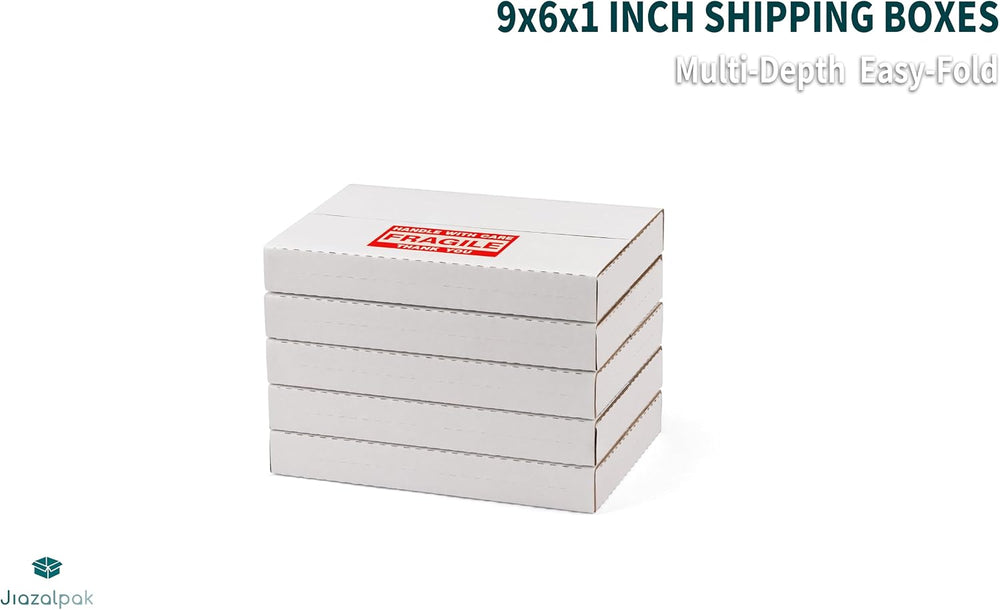 9x6x1 Inch Shipping Boxes for DVDs, CDs, Books Mailing, 50 Pack