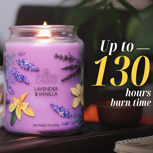 Vanilla & Lavender Candle 22oz Glass Jar - Image 2