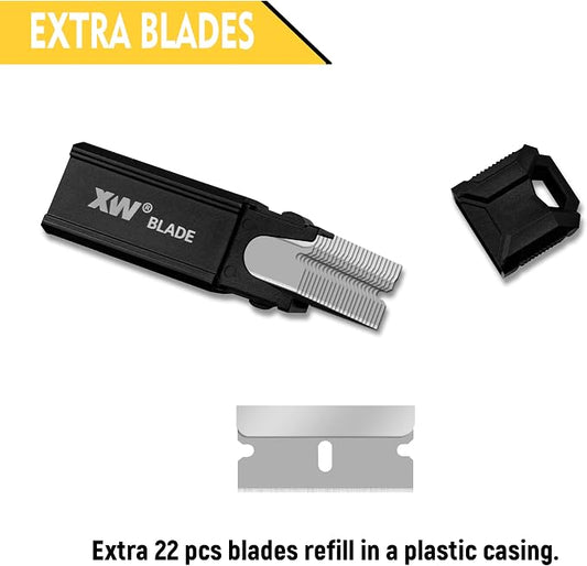 XW 7-Pack Razor Scraper Set, Extra 22 PCS Razor Blades Included - Image 2
