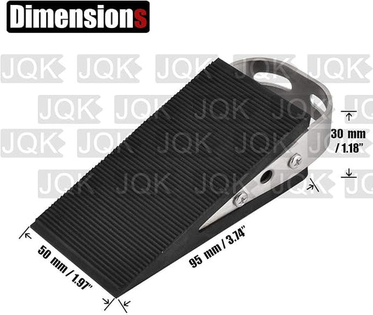 JQK Heavy Duty Door Stopper Rubber Wedge, 304 Stainless Steel Security Door - Image 2
