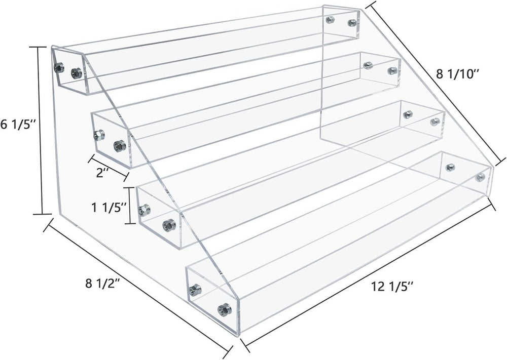 VAEHOLD Acrylic Spice Rack Organizer, 4 Tier Clear Vertical Rack for Cabinet ...