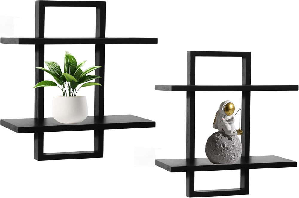 Floating Shelves for Wall,Decorative Wall Shelves Black,Plants Shelf Framed
