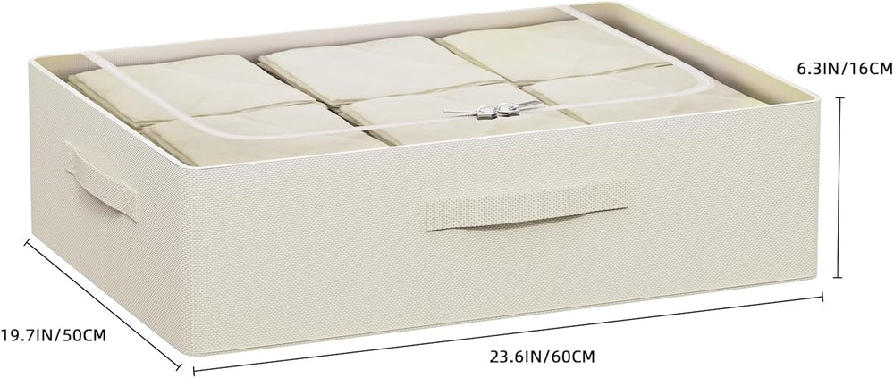 CYhom Under Bed Storage Bins Frame Storage Box Oxford Fabric Sturdy Underbed ...