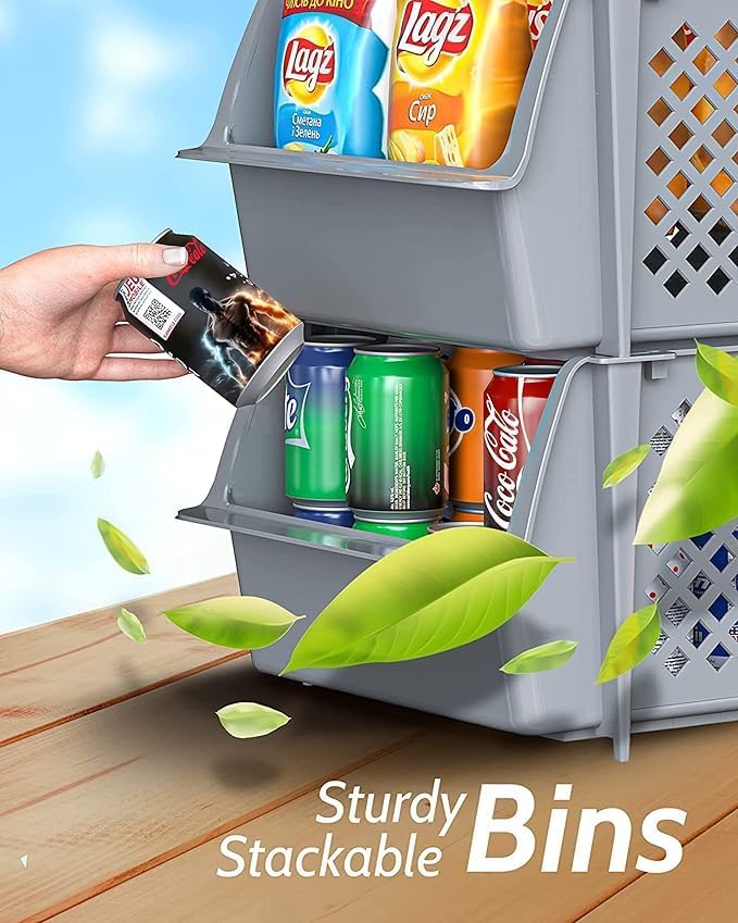 Skywin Plastic Stackable Storage Bins - Image 7