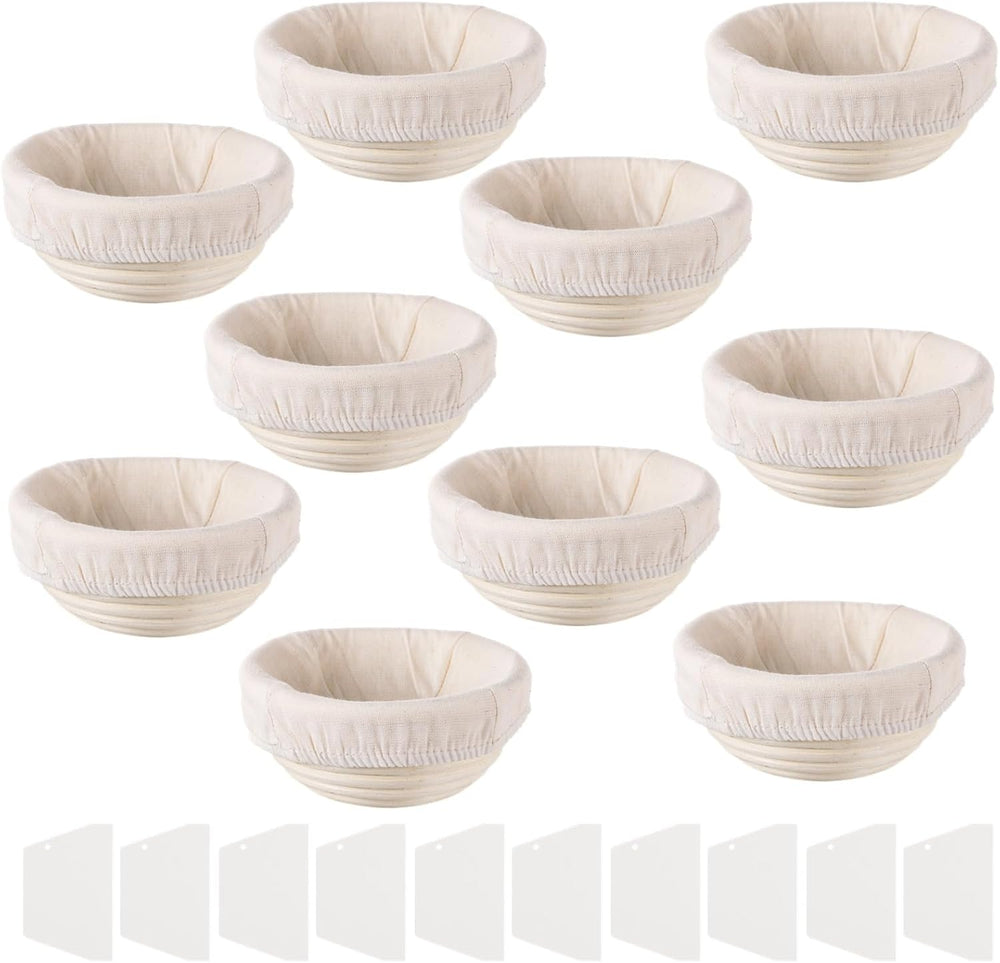 Mini Banneton Basket, Pack of 10 Proofing Basket, Banneton Bread Proofing Bas...