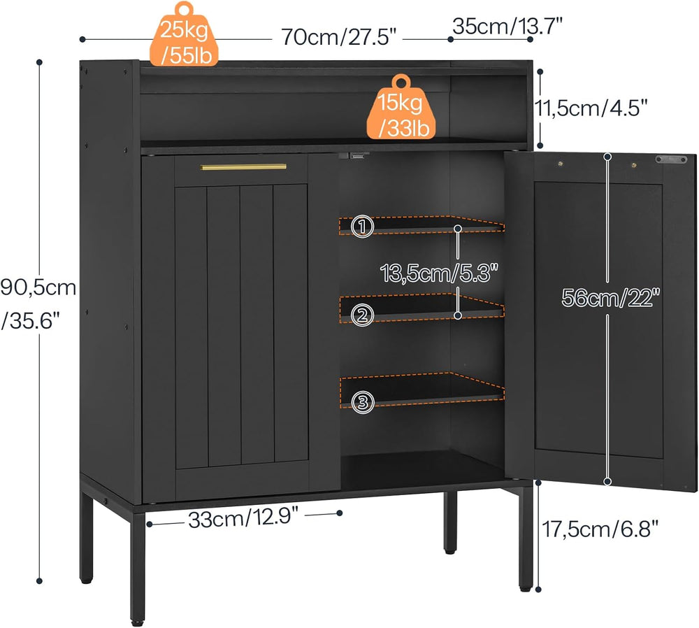 HOOBRO Shoe Cabinet, 6-Tier Shoe Storage Cabinet, Shoe Organizer Cabinet with...