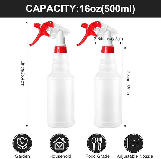 Eccliy 12 Pcs 16 Oz Plastic Spray Bottle, Adjustable Empty Reusable Sprayer - Image 2