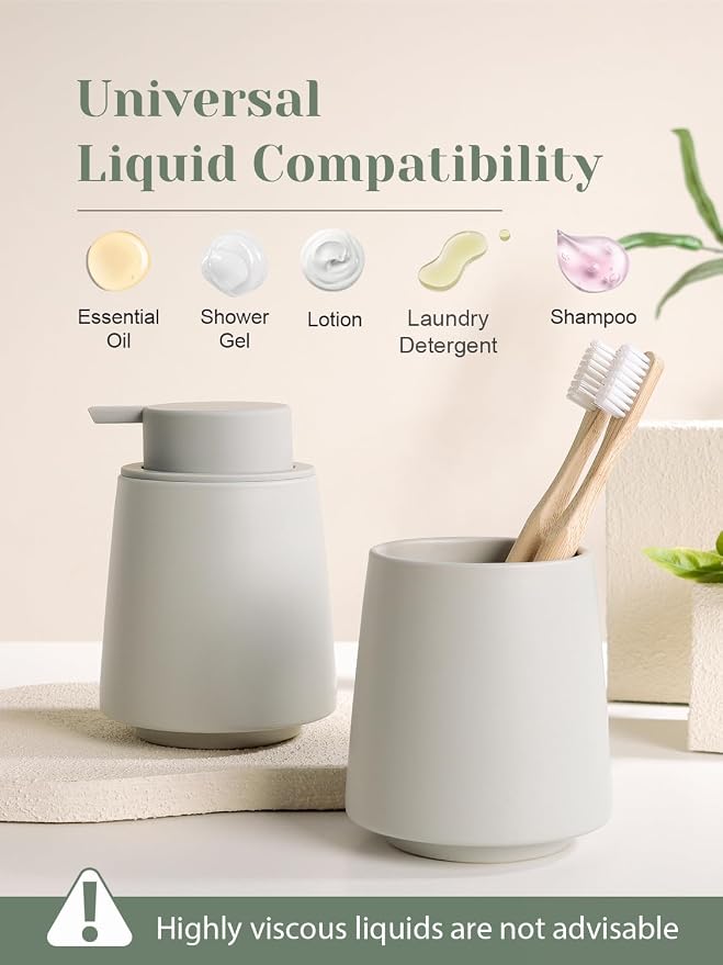 INGOFIN Ceramic Soap Dispenser -14 oz Bathroom Hand Soap Dispenser Liquid - Image 7