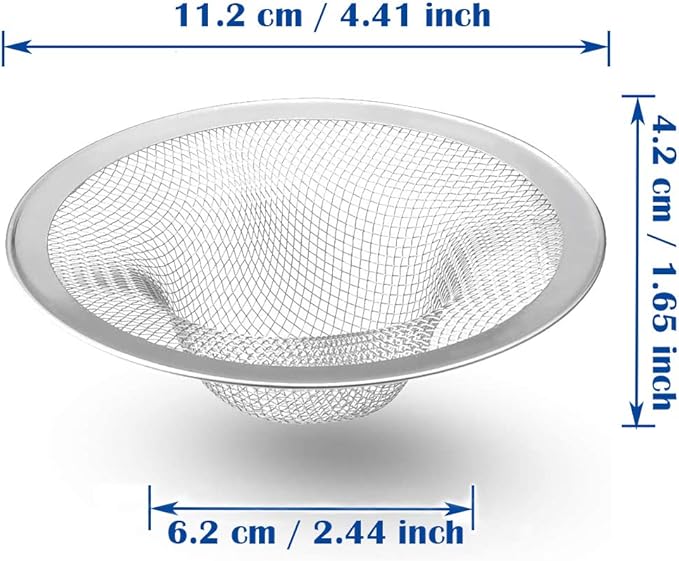 2 Pcs Heavy Duty Stainless Steel Slop Basket Filter Trap, 4.41" Top / 2.44" - Image 7