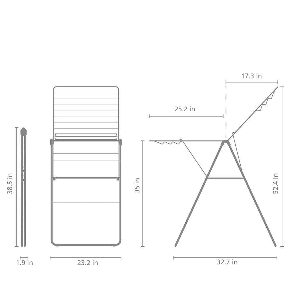 Brabantia HangOn Clothes Drying Rack | 67ft (20m) | White | Large Indoor Clot...