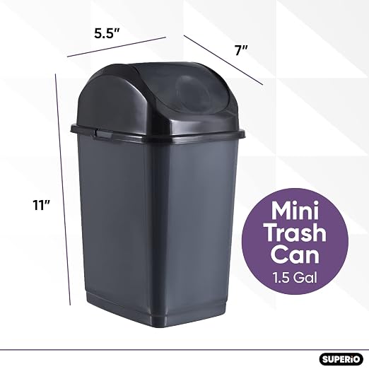 Superio Mini Desktop Trash Can - Image 2