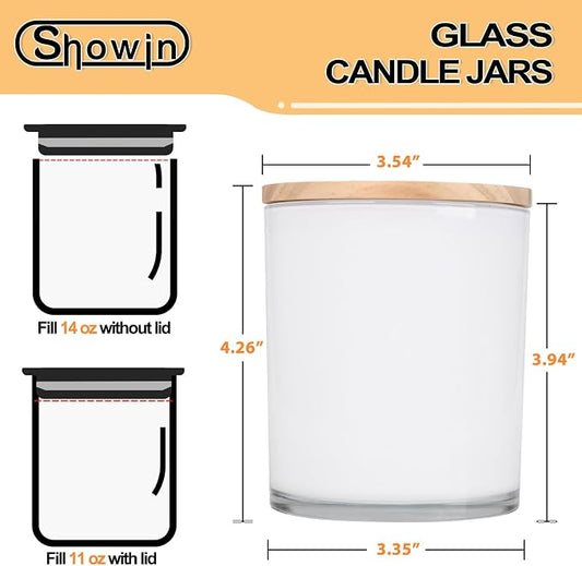 Thick Candle Jars for Making Candles 12 Pcs, 14 OZ Empty Jars - Image 2