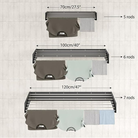 Step Up Laundry Drying Rack, Wall Mounted, Retractable Clothes Drying Rack - Image 2