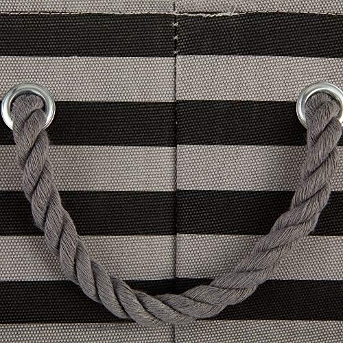 Bone Dry Pet Storage Collection Striped Paw Patch Bin, Black, Small Rectangle...