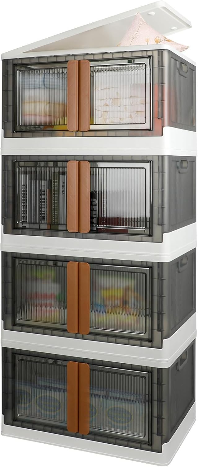 Storage Boxes, Extra Large Cabinet with Lids, 19 Gallon(72L) Capacity (Each O...