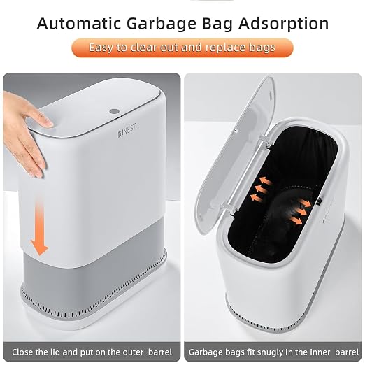 funest Bathroom Trash Can, 3.3 Gallon Slim Trash Can - Image 2