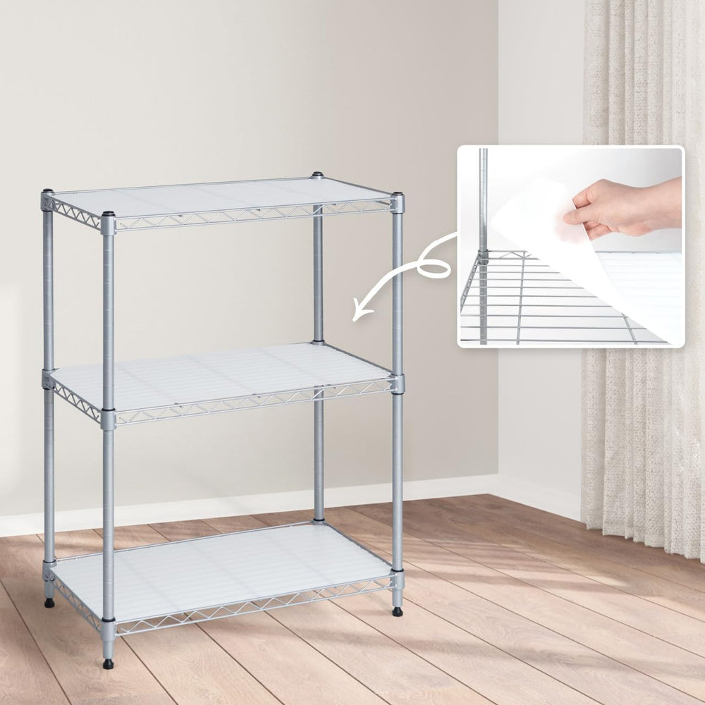 CAPHAUS NSF Silver Adjustable Shelves Metal Wire Shelving Unit w/Liners, Kitc...