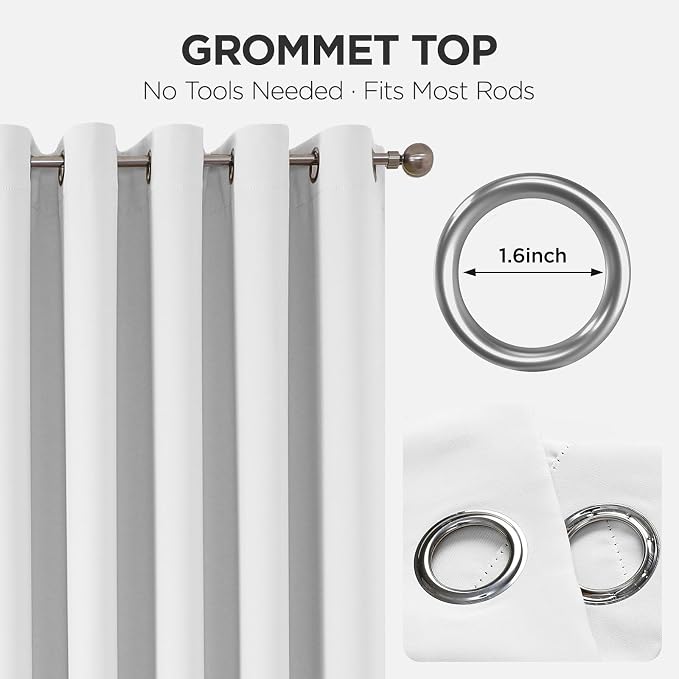 Joydeco Blackout Patio Sliding Door Curtains 90 Inches Long, Grommet Privacy - Image 9